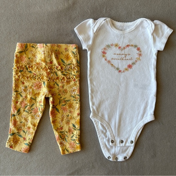 EUC Carter’s 2pc Baby Girl Outfit Set, Fall Floral, 6-9 Months - Picture 3 of 3